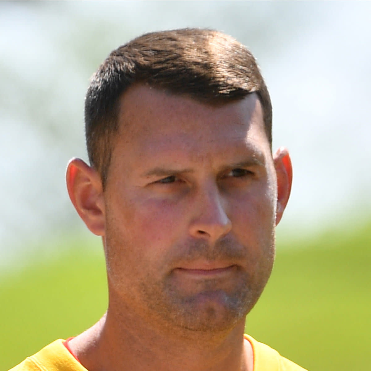 Chad Henne walks to the field during training camp in 2019. From 2008 to '11, he was a quarterback for the Dolphins and became a journeyman backup after leaving Florida.